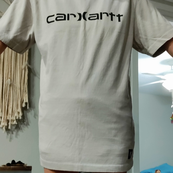 🚘🫶CARHARTT LOGO ☮️BEIGE 🫶🏼 T-SHIRT UNISEX STYLE - Picture 2 of 3